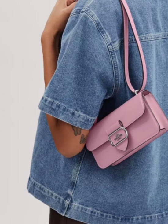 Coach Handbags - Coach Pink Leather Crossbody Shoulder Bag with Turn-Lock y2k